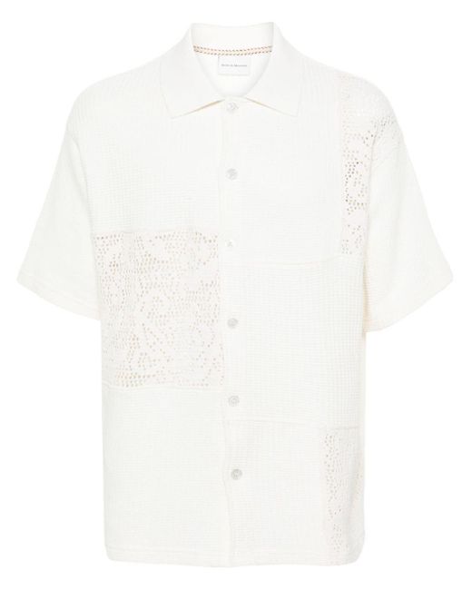 Drole de Monsieur White Patchwork Cotton Shirt for men