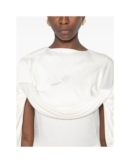 Stella McCartney White Draped Cape-Style Dress