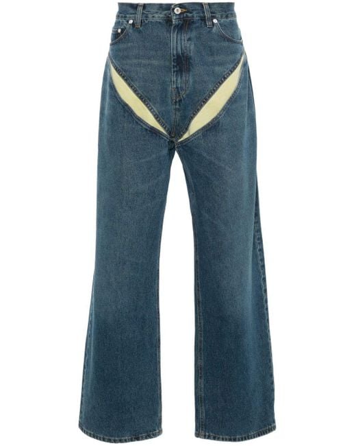 Y. Project Blue Evergreen Cut-Out Denim Jeans