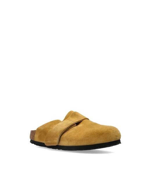 Birkenstock Brown Loma Touch-Strap Suede Mules