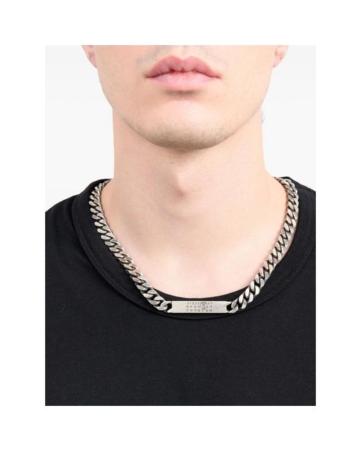 MM6 by Maison Margiela Metallic Logo Necklace for men