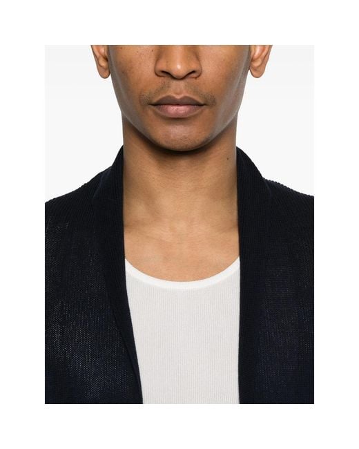 Roberto Collina Black Open-Front Cardigan for men