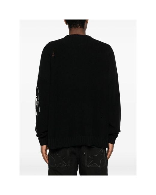 MADFRENZY Black Cortex Crew-Neck Sweater for men