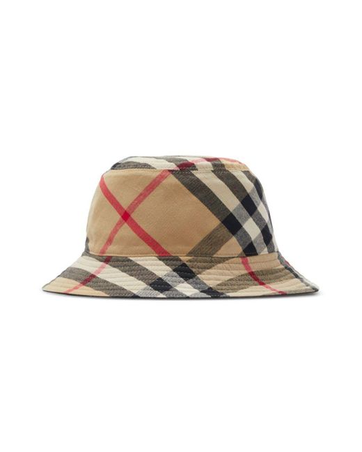 Burberry Black Vintage Check Reversible Bucket Hat for men