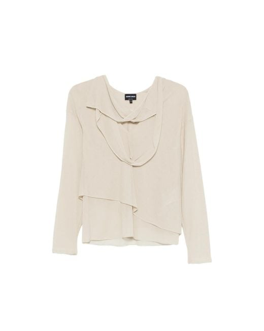 Giorgio Armani Natural Sweater Neutral V-Neck