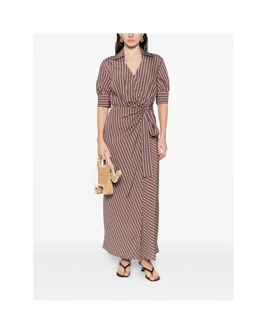 Pinko Brown Wrap Dresses