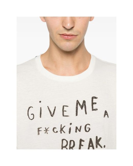 R13 White Lettering-Print T-Shirt for men