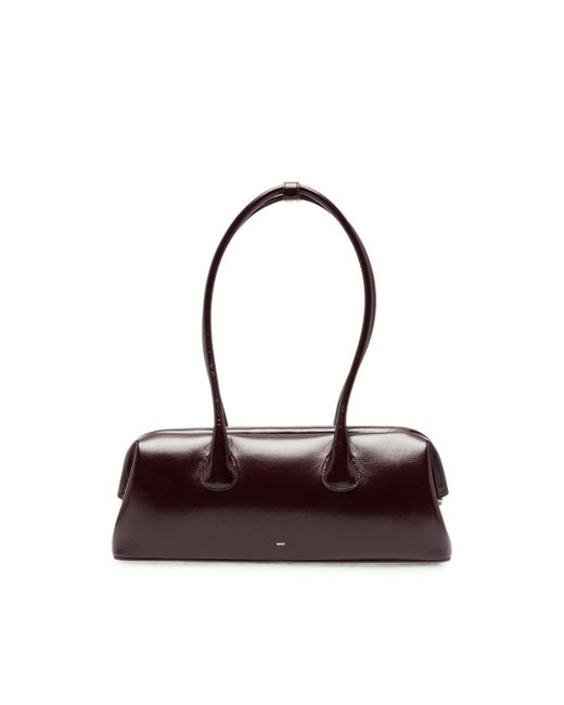 OSOI Purple Boat Wide Leather Shoulder Bag
