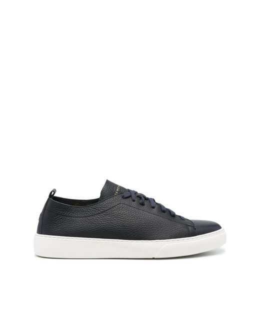 Henderson Blue Grainy Leather Sneakers for men