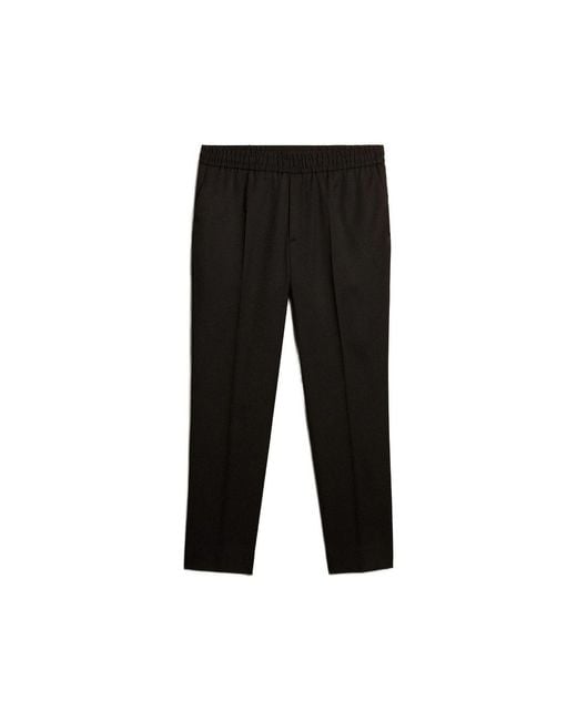 Golden Goose Deluxe Brand Black Logo-Plaque Virgin Wool Trousers for men
