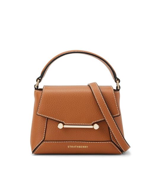 Strathberry Brown Leather Tote Bags