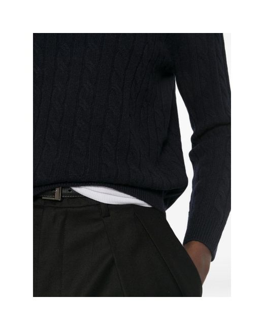 JC Sophie Black Pancho Cable-Knit Crew-Neck Sweater