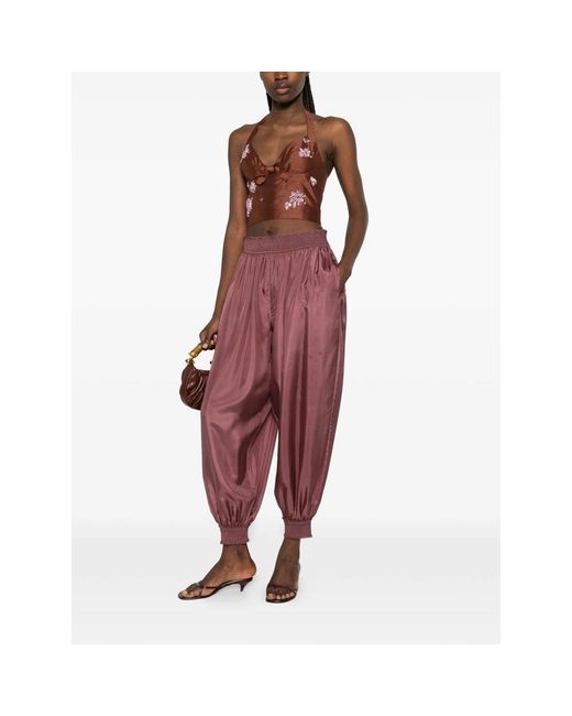 ShuShu/Tong Brown Cropped Halterneck Top