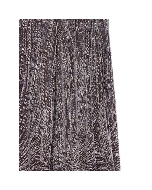 Rabanne Brown Sequin-Embellished Embroidered Maxi Skirt