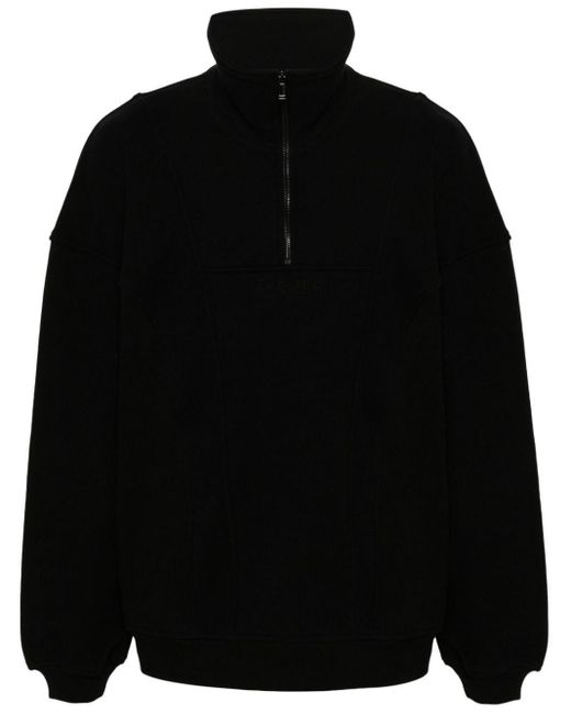 Saint Laurent Black Logo-Embroidered Cotton Sweatshirt for men