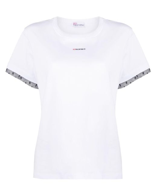 RED Valentino White Point D'esprit Tulle T-shirt