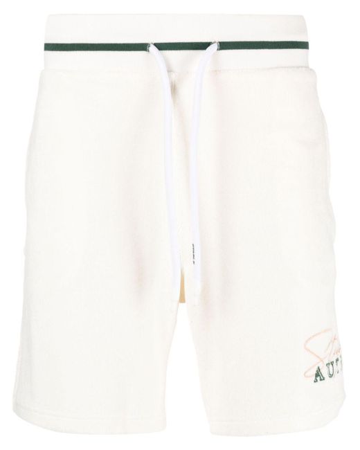 Autry White Logo-Embroidered Track Shorts
