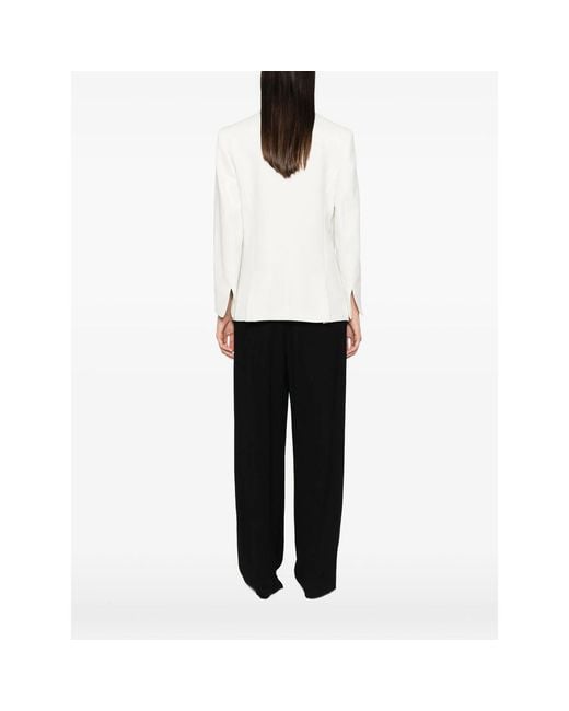 Giorgio Armani White Shawl-Lapel Single-Breasted Blazer
