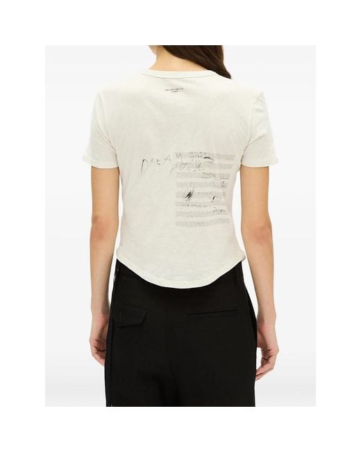 Ann Demeulemeester Multicolor Floor Curved-Hem T-Shirt