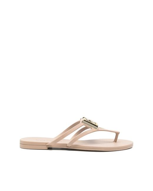 Dolce & Gabbana Natural Neutrals Flip-Flops & Slides