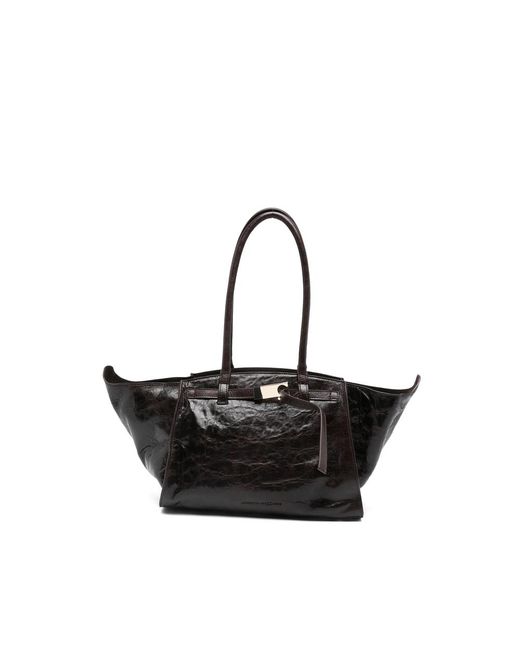 Benedetta Bruzziches Black Large Mame Leather Tote Bag