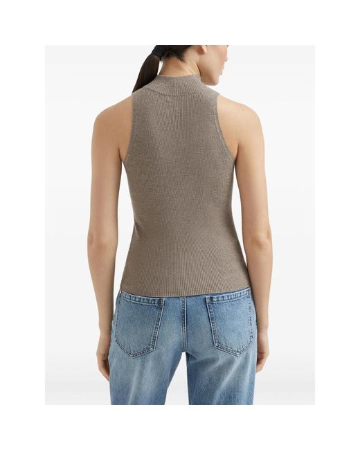 Brunello Cucinelli Gray Knitted Top