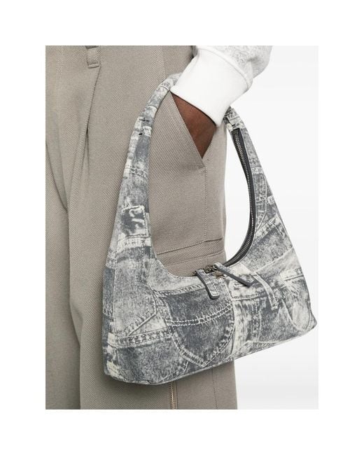 MARGE SHERWOOD Gray Printed Charm-Detail Shoulder Bag