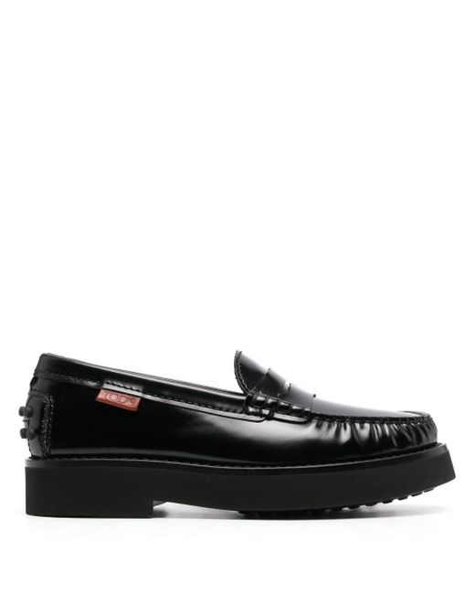 Tod's Black Penny-slot Leather Loafers