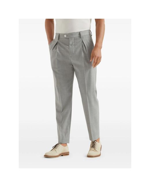 Brunello Cucinelli Gray Trousers for men
