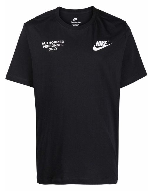 Nike Cotton Authorised Personnel Logo T-shirt in Black for Men - Lyst