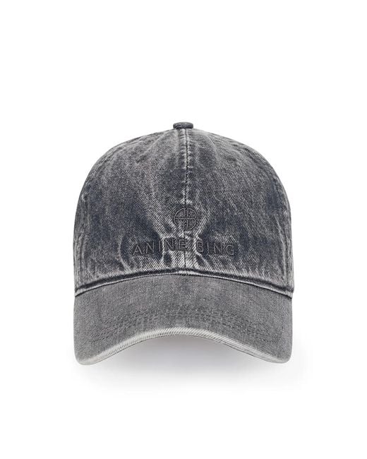 Anine Bing Gray Jeremy Logo-Embroidered Baseball Cap