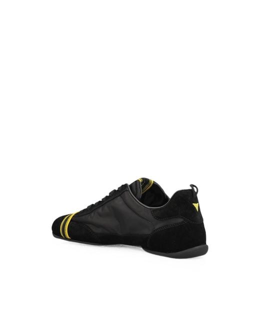 Fendi Black Wrap Suede And Fabric Low-Top Trainers for men