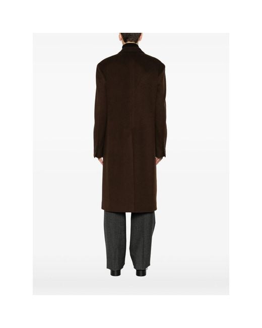 Lardini Brown Pin-Lapel Double-Breasted Coat for men