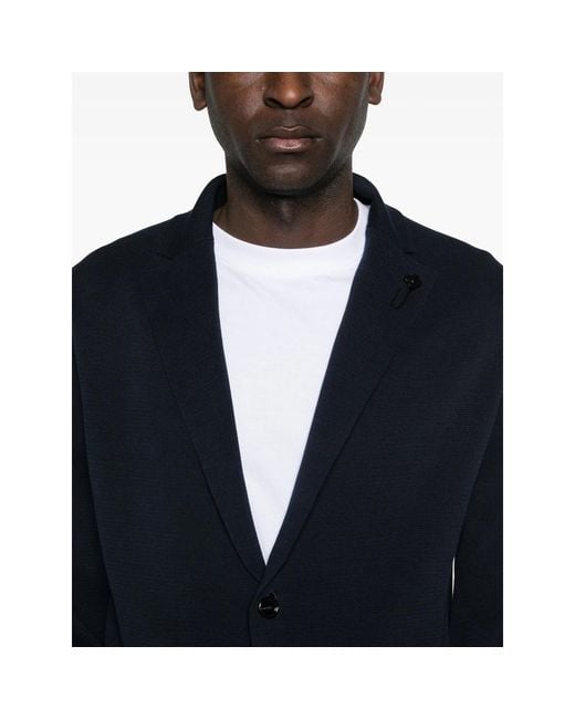 Lardini Black Flower-Detail Pocketed Cardigan for men
