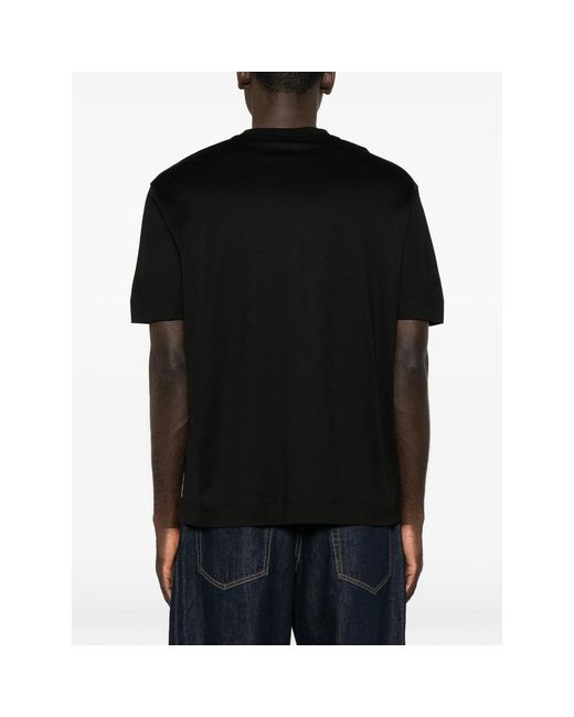 Emporio Armani Black Logo-Print Short-Sleeve T-Shirt for men