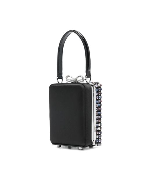 Self-Portrait Black Micro Crystal-Embellished Tote Bag