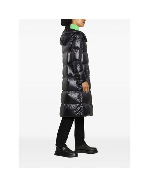 Herno Black Quilted Padded Zipped Coat