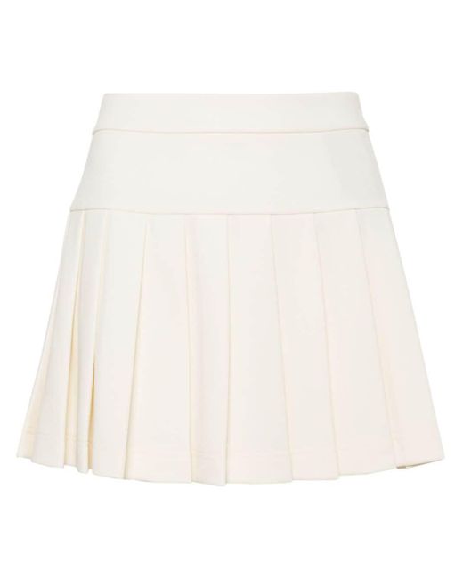 Palm Angels White Pleated Mini Skirt