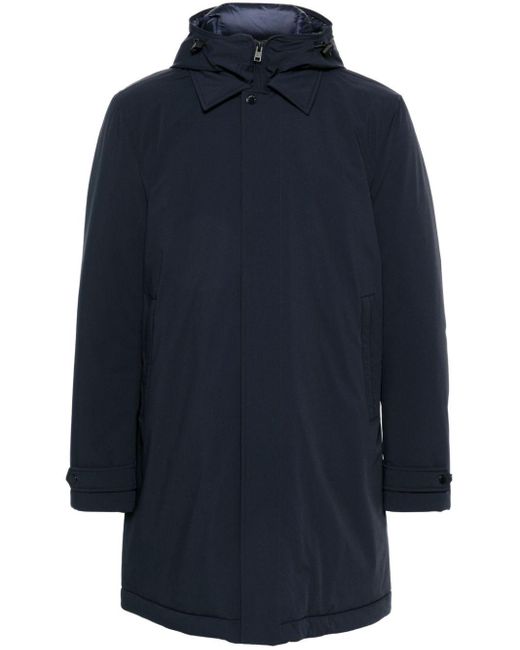 Woolrich Blue Hooded Coat for men