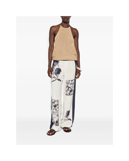 Sir Blue Floral-Print Trousers