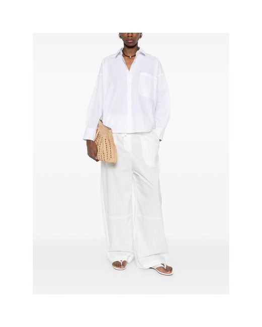 JC Sophie White Latina Pocket Collared Shirt