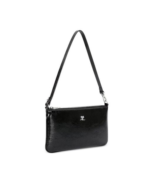 Courreges Black Logo-Plaque Clutch Bag for men