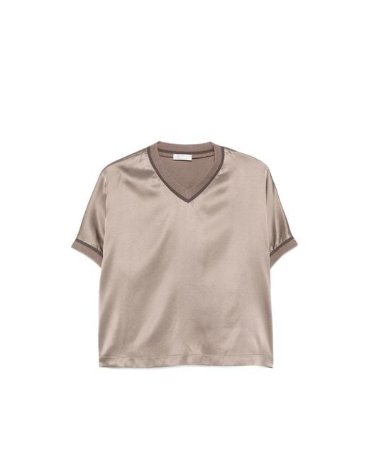 Panicale Gray V-Neck Blouse