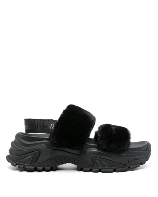 Versace Black Hiker Slingback Sandals