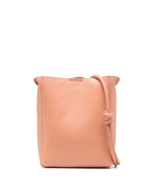 Jil Sander Pink Knot-detail Leather Shoulder Bag