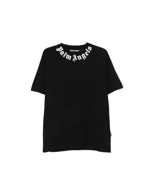 Palm Angels Black Logo-Print T-Shirt for men