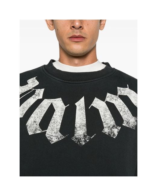 Palm Angels Black Big Neck Logo Printed Sweatshirt for men