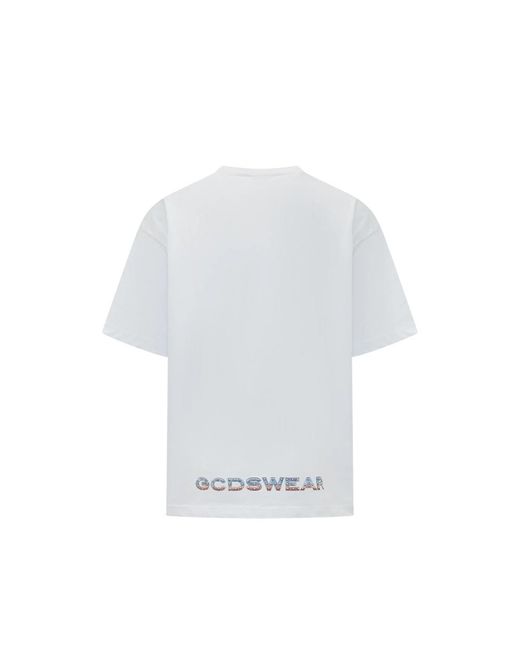 Gcds White Graphic T-Shirt for men