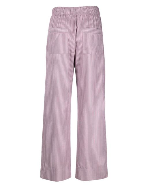 Tekla Purple Straight-Leg Cotton Pajama Trousers
