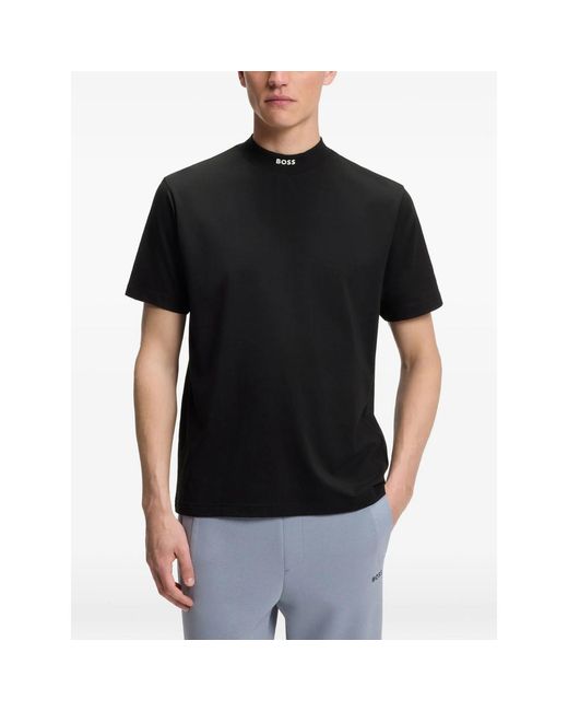 Boss Black Logo-Print High-Neck T-Shirt for men